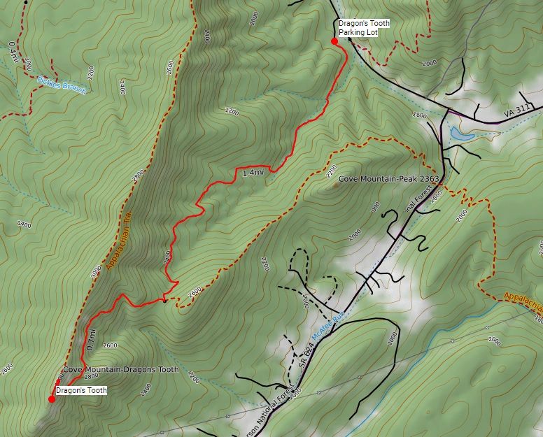 Dragon's Tooth Map