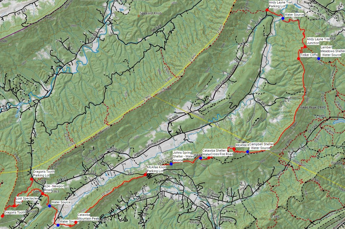 Virginia Triple Crown Trail Map