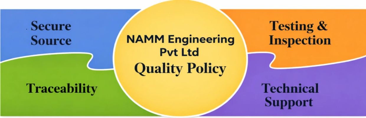NAMM Engineering Pvt Ltd Quality Policy with four focus areas.