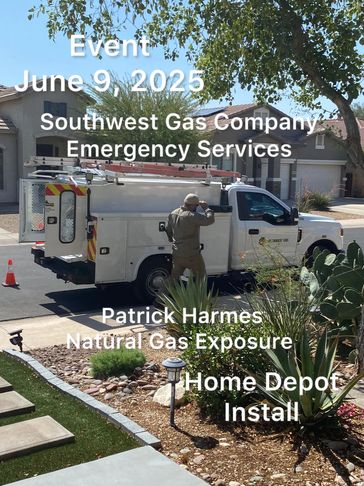 Southwest Gas Company Emergency Services called to Home Depot customer’s house gas filling house.