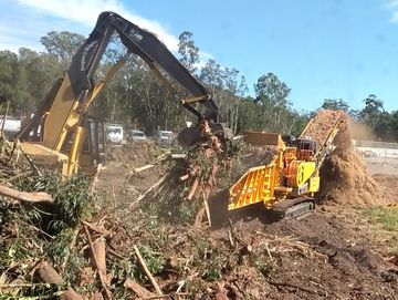 Mulching, clearing land, Harvesters, Excavator, Tipper trucks, 