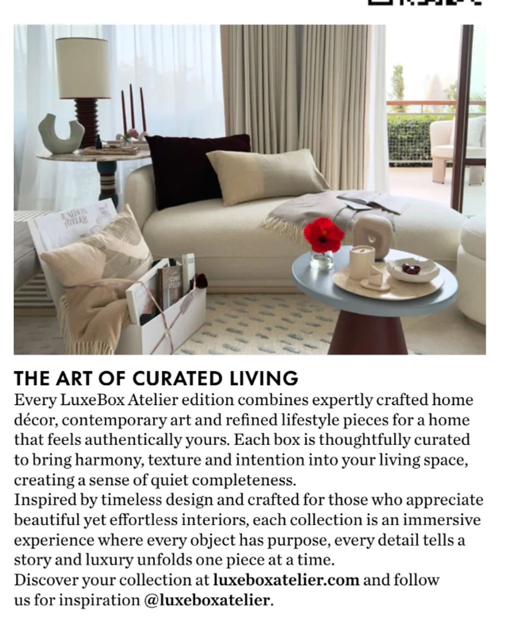Cozy and curated living room with elegant décor and minimalist style.
