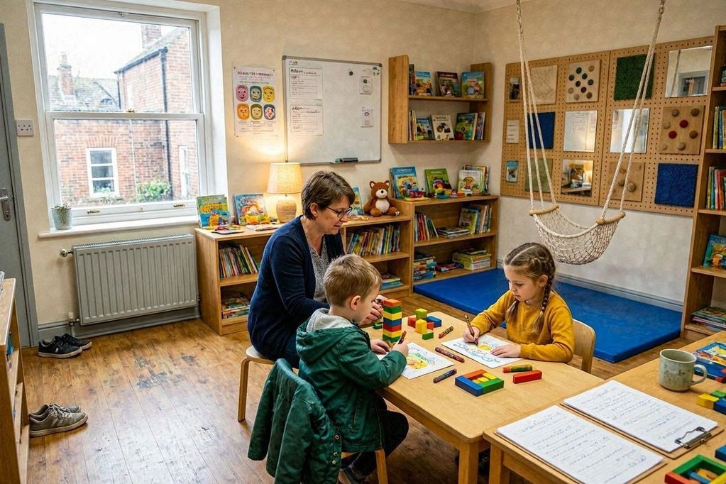 A Therapist working with children