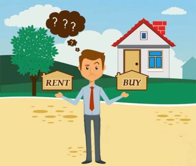 Man confused between renting or buying a house.