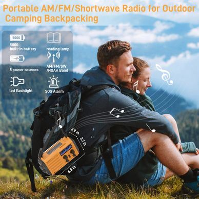 Emergency Radio with NOAA Weather Alert, Portable Solar Hand Crank AM/FM Radio