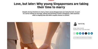 Marriage
marriage counselling singapore
singaporeans not getting married
couples therapy singapore