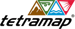 Tetramap logo with four colorful triangular icons representing nature elements.