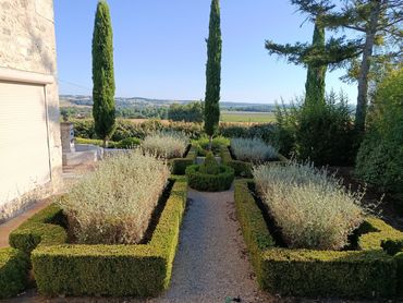 French garden outside of master bedroom 