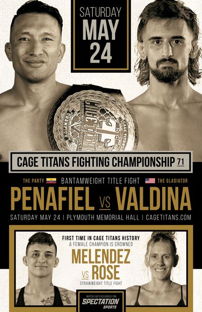 Promotional poster for Cage Titans Fighting Championship 71 on May 24.