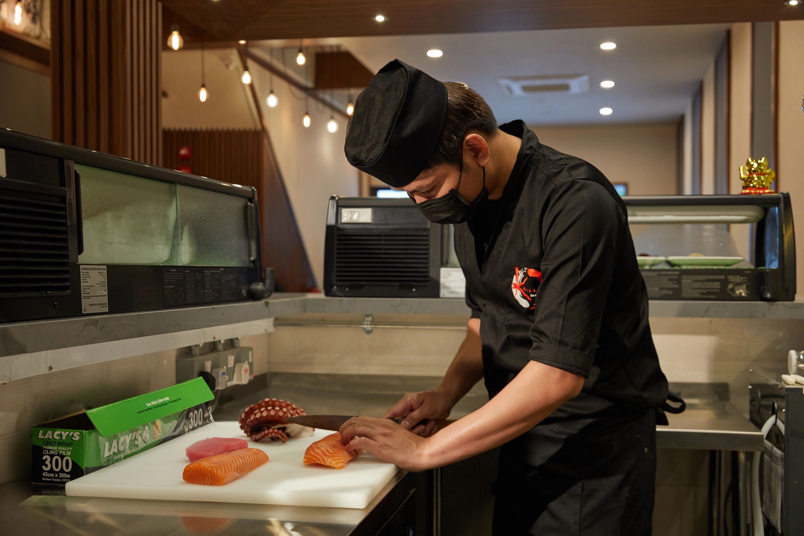 we are looking for service staff and sushi chefs to work for us. WhatsApp us at 84923923