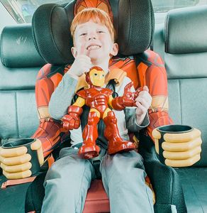 Uriah enjoying his car seat from Kids Embrace