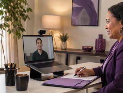 Remote online notary video appointment.


