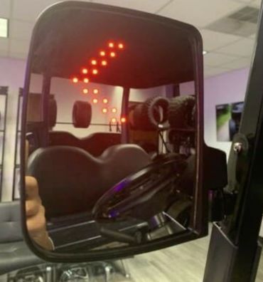 Universal Side mirrors with LED turn signal lights on both sides of mirror. 