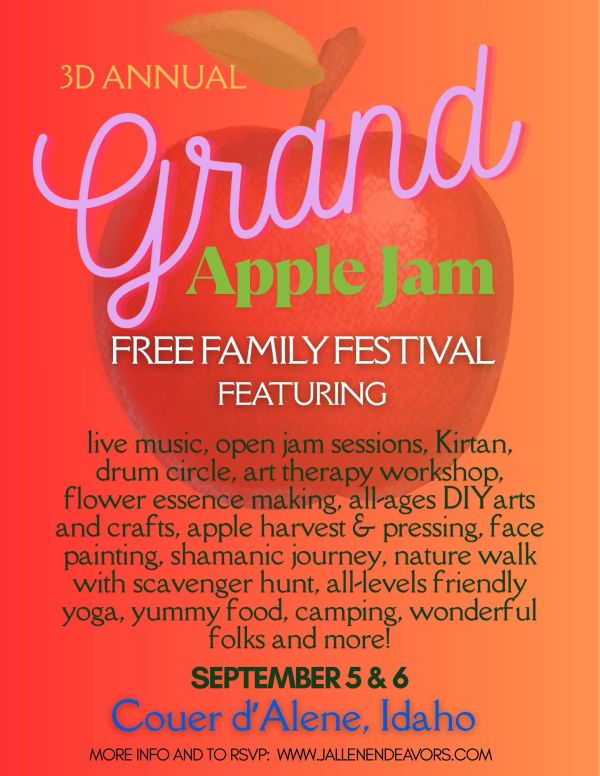 3D Annual Grand Apple Jam free family festival in Couer d'Alene, Idaho.