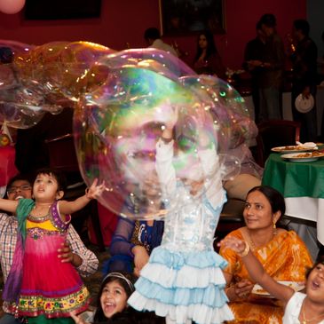 Indoor bubble party