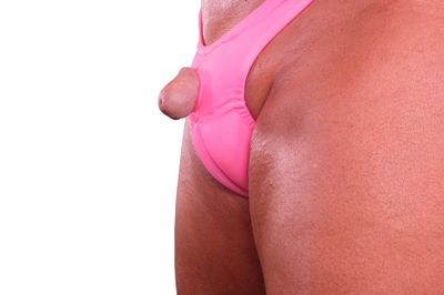 Tiny penis swimwear designs and feminizing styles to reduce your penis size.