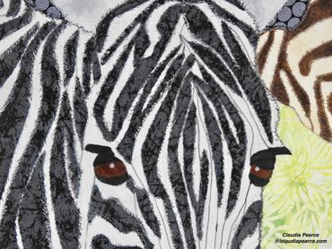 Zebra face close up
