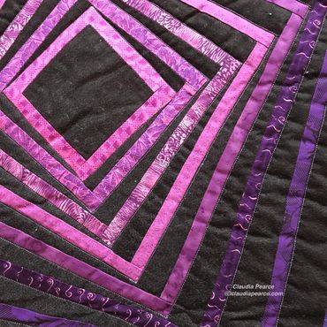 Violet Vortex detail. Each triangle was measured and cut by hand. The shorted side is 1/10 of the lo