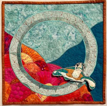 Turtle on Reef with Verdigris Porthole