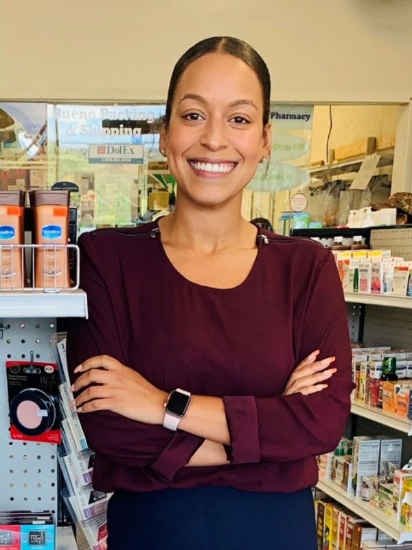 Mariel Mejia while manager at Bueno Pharmacy.