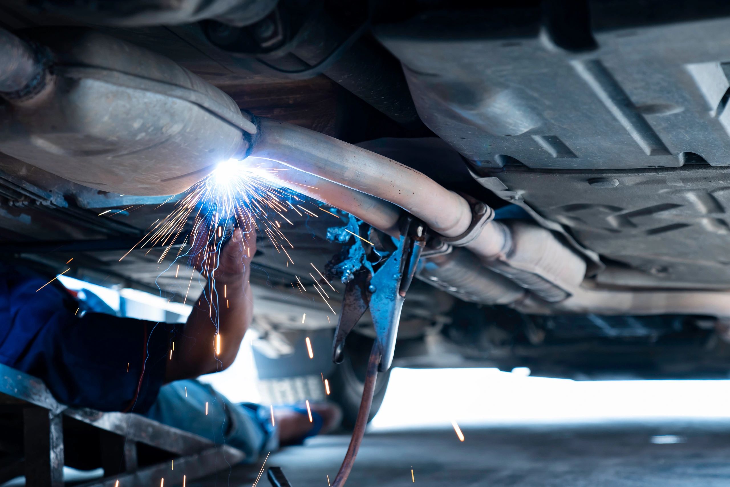 Muffler and exhaust repair at Gearheads Garage in Bloomington Normal  IL