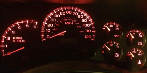 Red LED upgrade on Chevy instrument cluster
