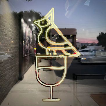 23k gold leaf water gilded bright line 18k lemon gold infill  for Cardinale du Vin Pico Robertson LA