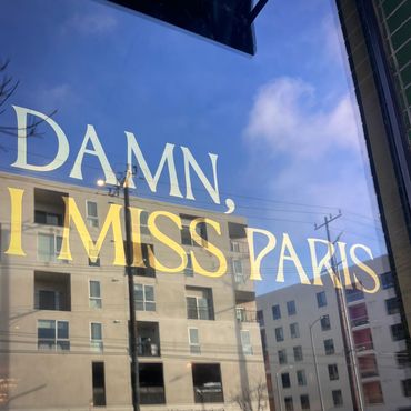 GOLD LEAF on Glass
WATER GILDING
Damn I Miss Paris
SIGN PAINTER LOS ANGELES
HAND PAINTED
23K gold 
