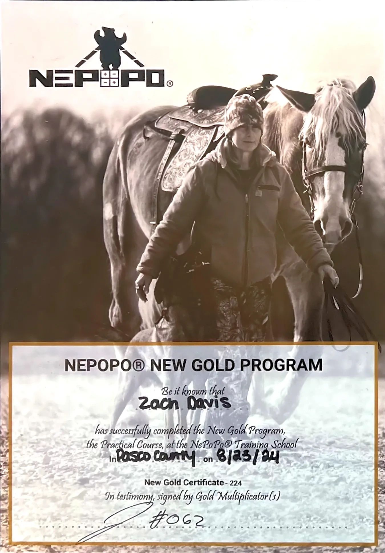 NePoPo® Gold Program Completion Certificate