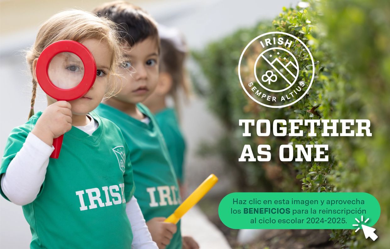 Children in green shirts exploring with a magnifying glass, promoting school re-enrollment benefits.