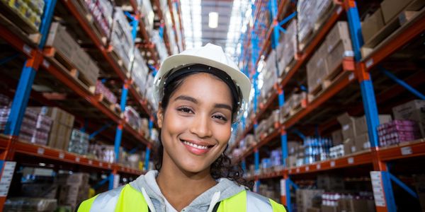 hard hat working woman