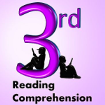Icon for App showing a purple children reading while leaning on large number 3