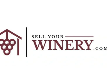 Logo featuring a grape cluster under a roof with 'Sell Your Winery.com' text.