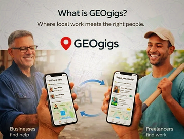 GEOgigs connects local businesses with freelancers for nearby job opportunities.