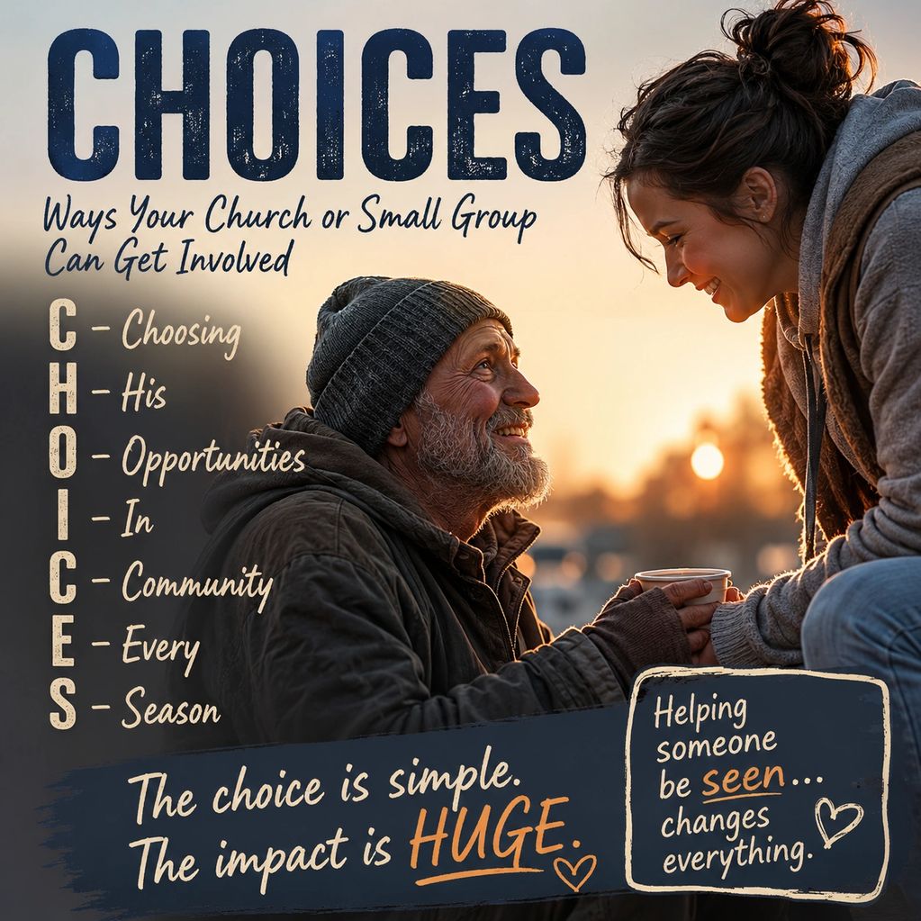 A message encouraging church or small group involvement through choices in community.