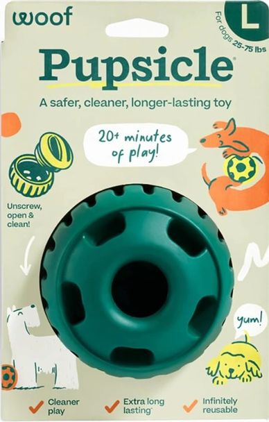 Pupsicle dog toy for safe, long-lasting play and easy cleaning.