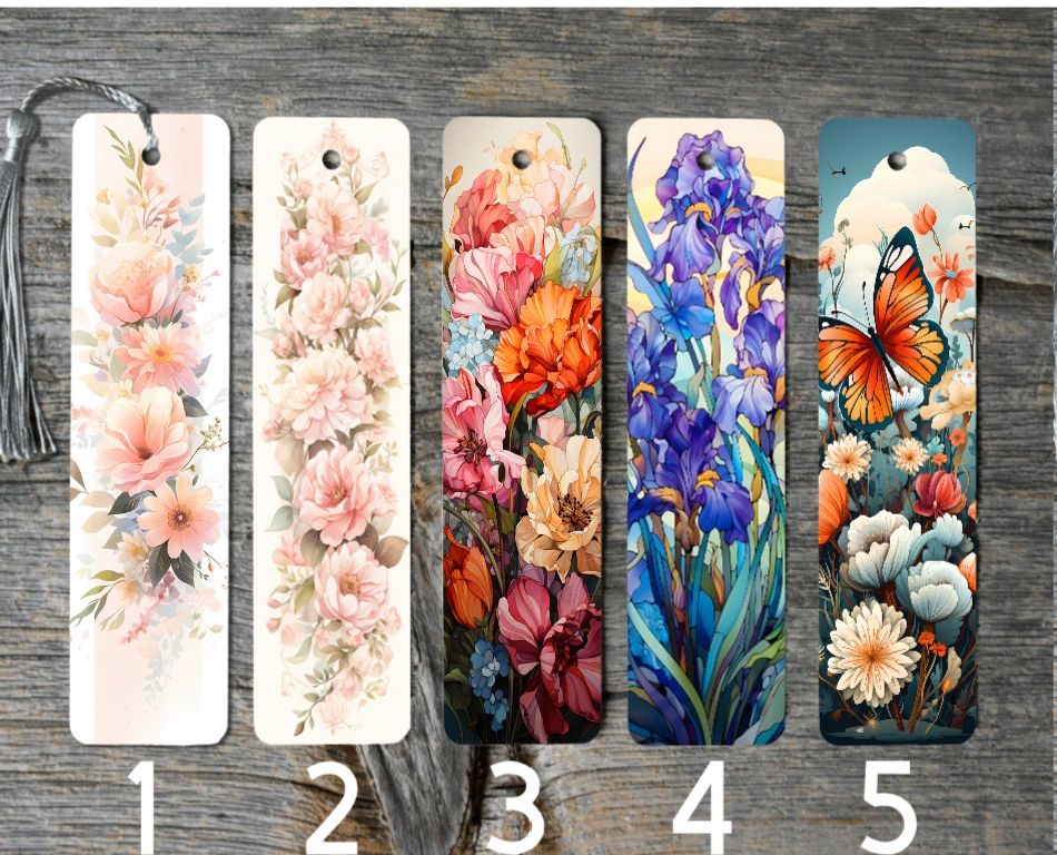 Floral Themed Metal Bookmarks 2