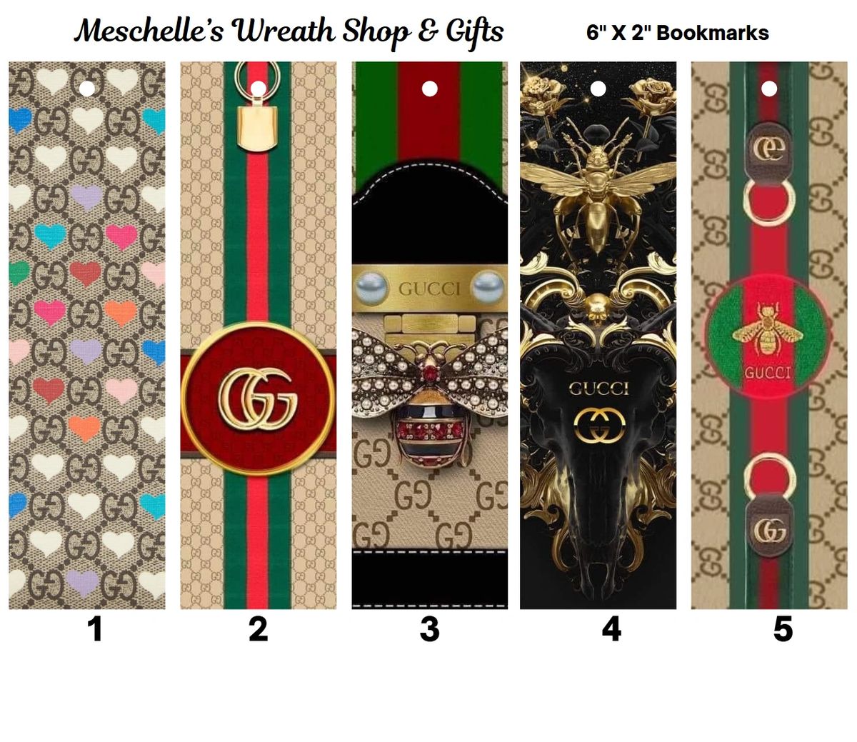 Faux Designer G Themed Bookmarks