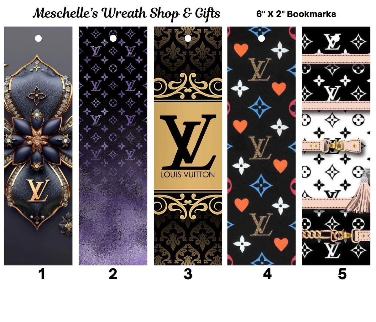Faux Designer Themed Bookmarks