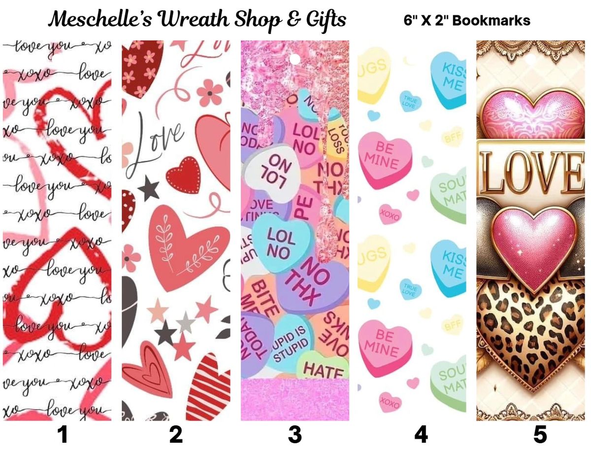 Valentine's Love Themed Bookmarks