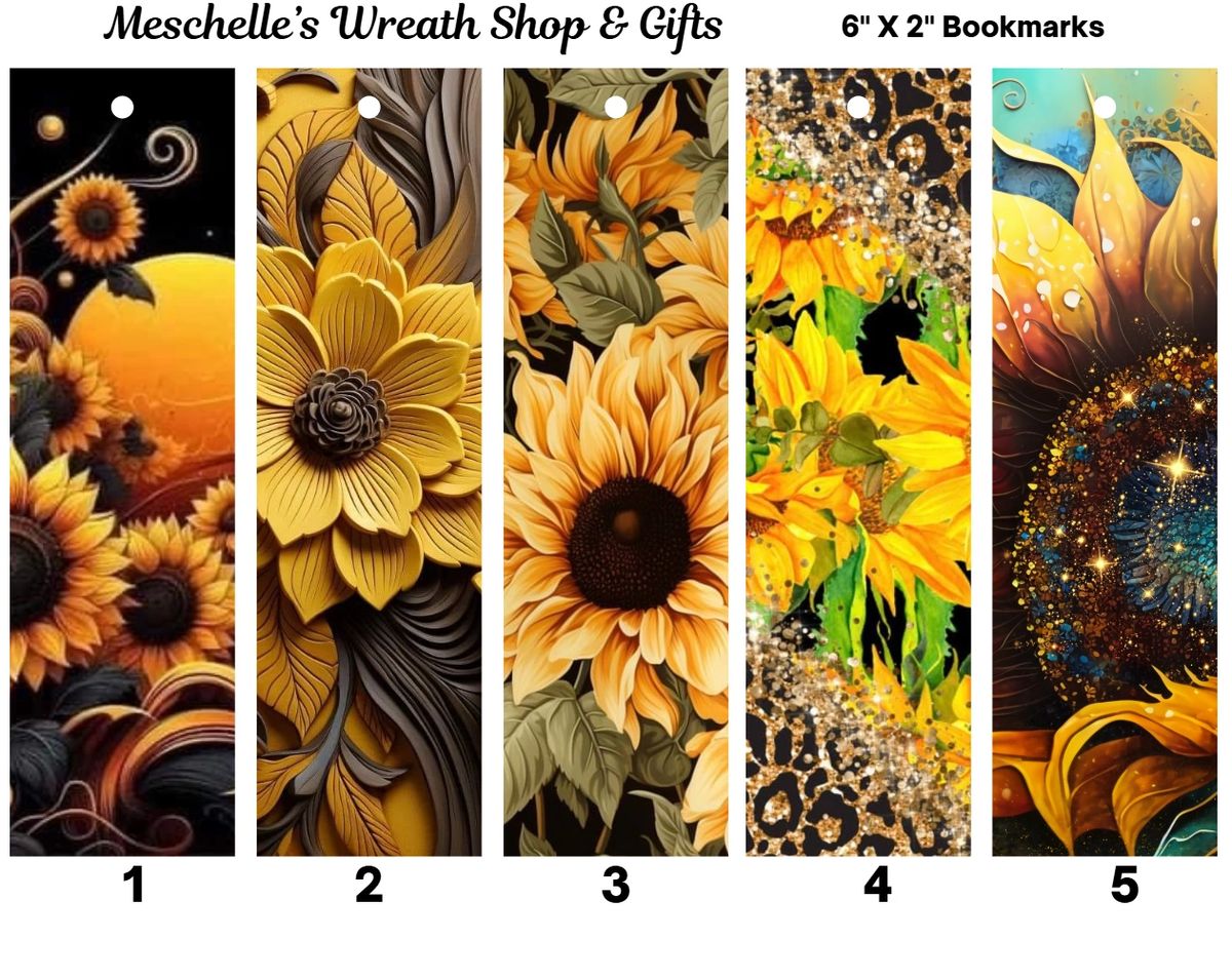Sunflower Themed Bookmarks