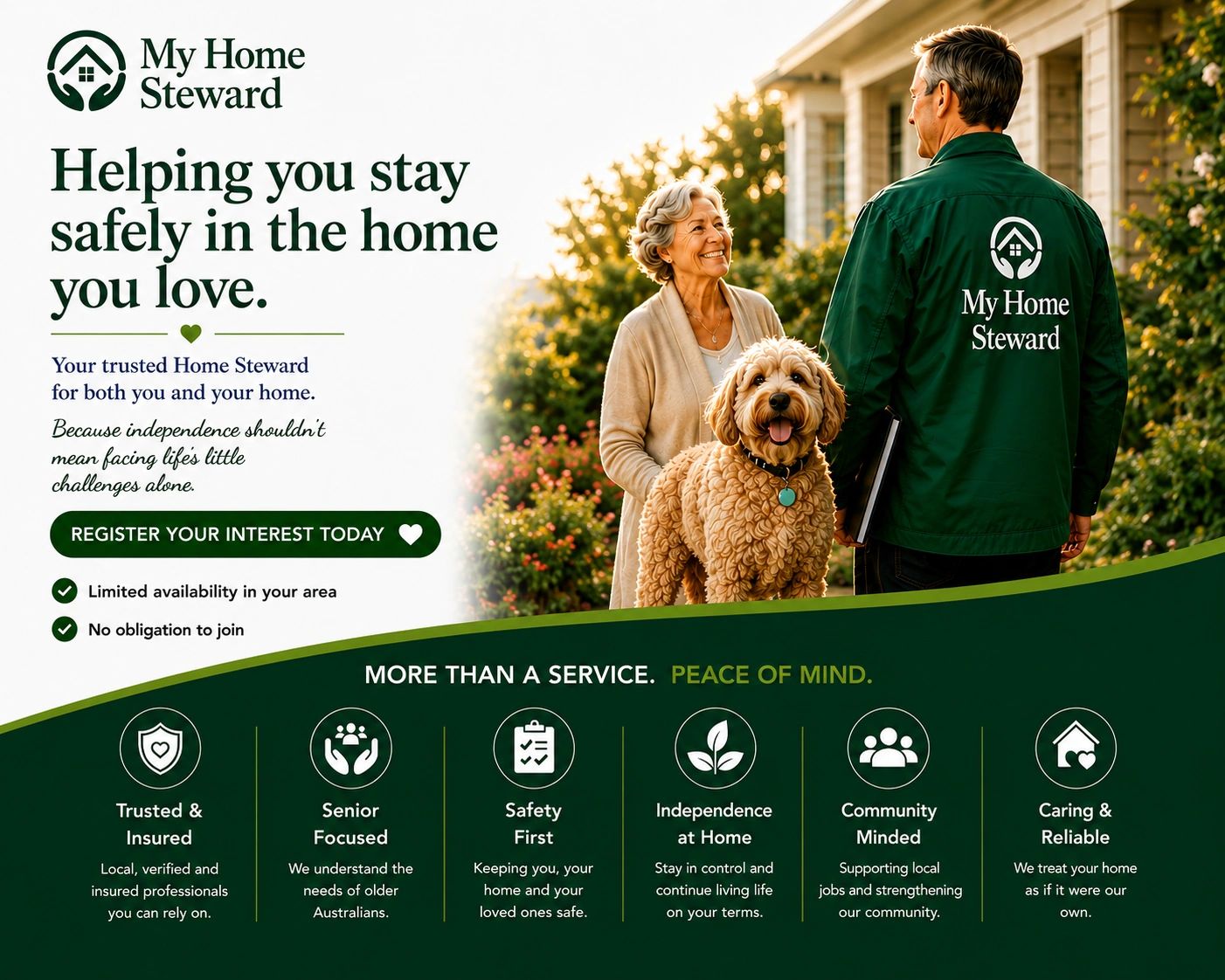 My Home Steward helps seniors stay safely at home with trusted services.