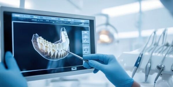 Computer screen with tooth diagram