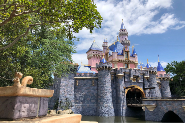 Disneyland Castle, Sleeping Beauty's castle and the squirrel statue