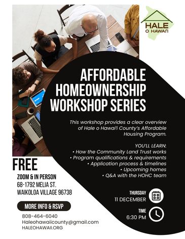 Affordable Homeownership Workshop flyer