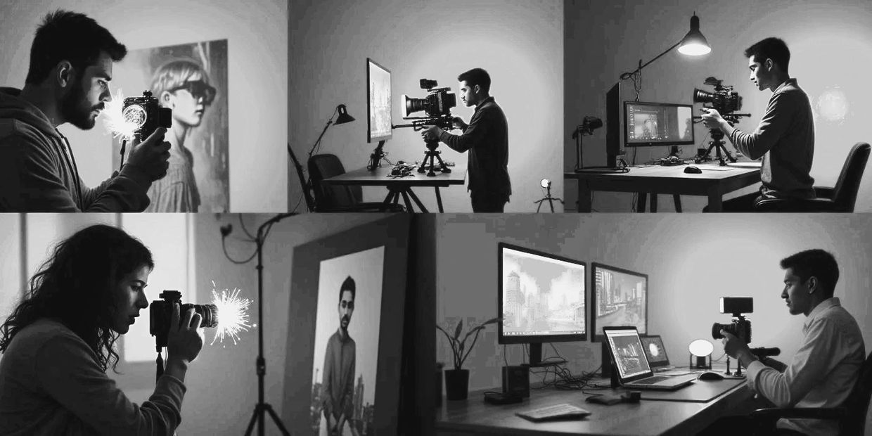 Photographer, Graphic Designer, Video Editor, Animator, Videographer working stills