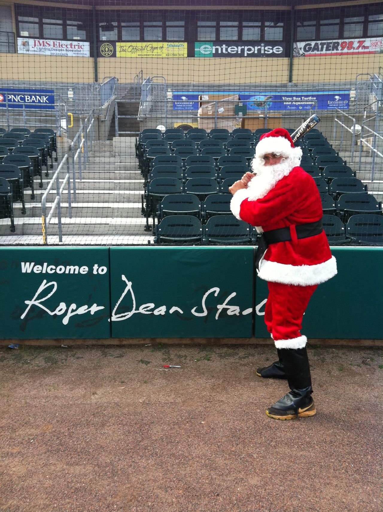 Watch Santa demonstrate how to stay inside the baseball.
