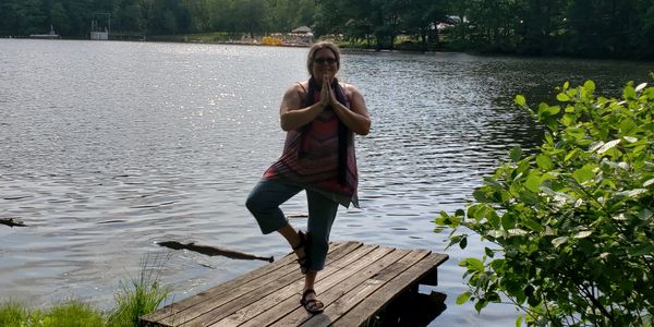 Tree on Dock at Lake - Namaste