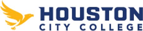 Houston City College logo with a yellow bird and blue text.