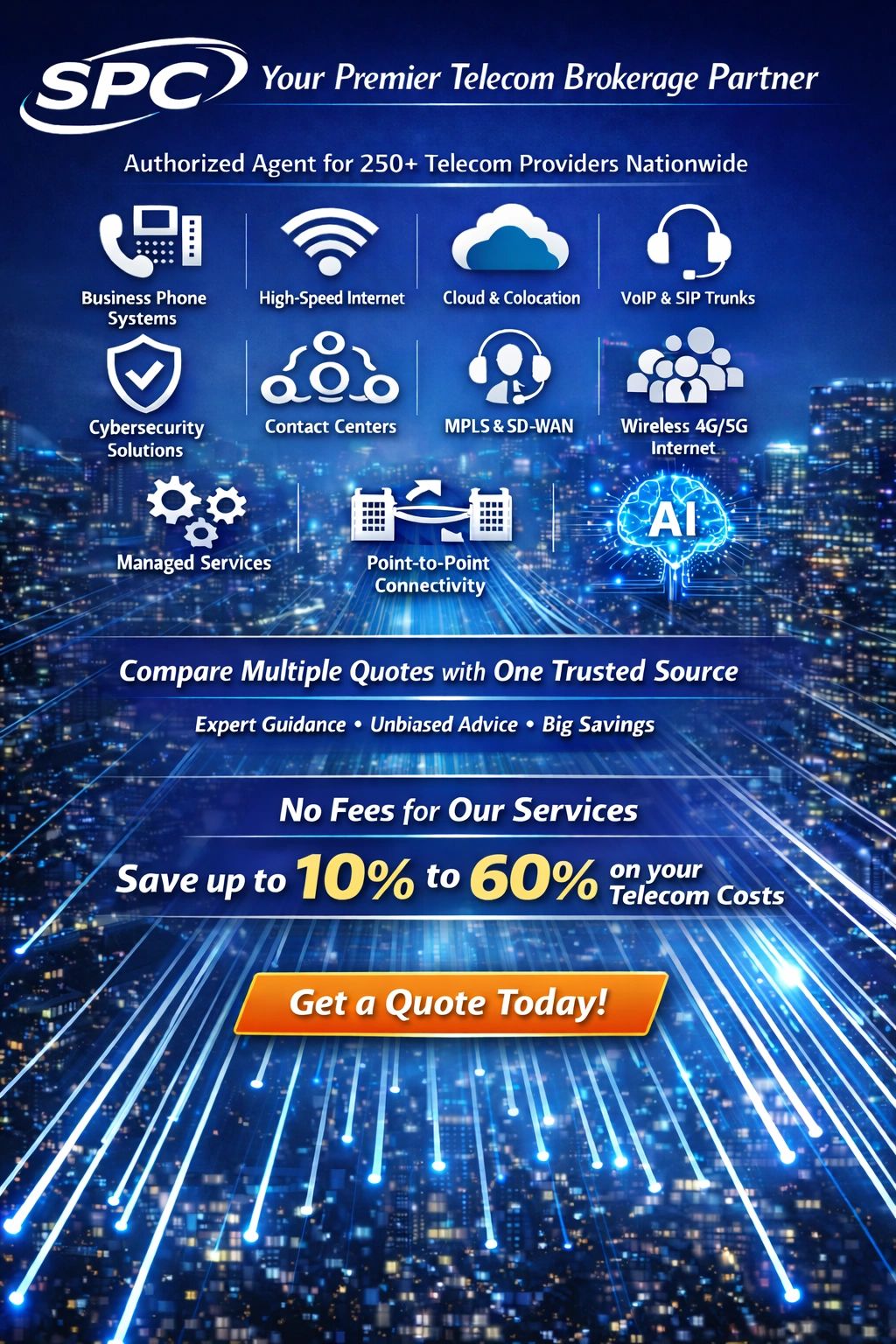 SPC, Telecom Broker, Business Phone Service, Hosted Phone System, Internet Service, Cybersecurity